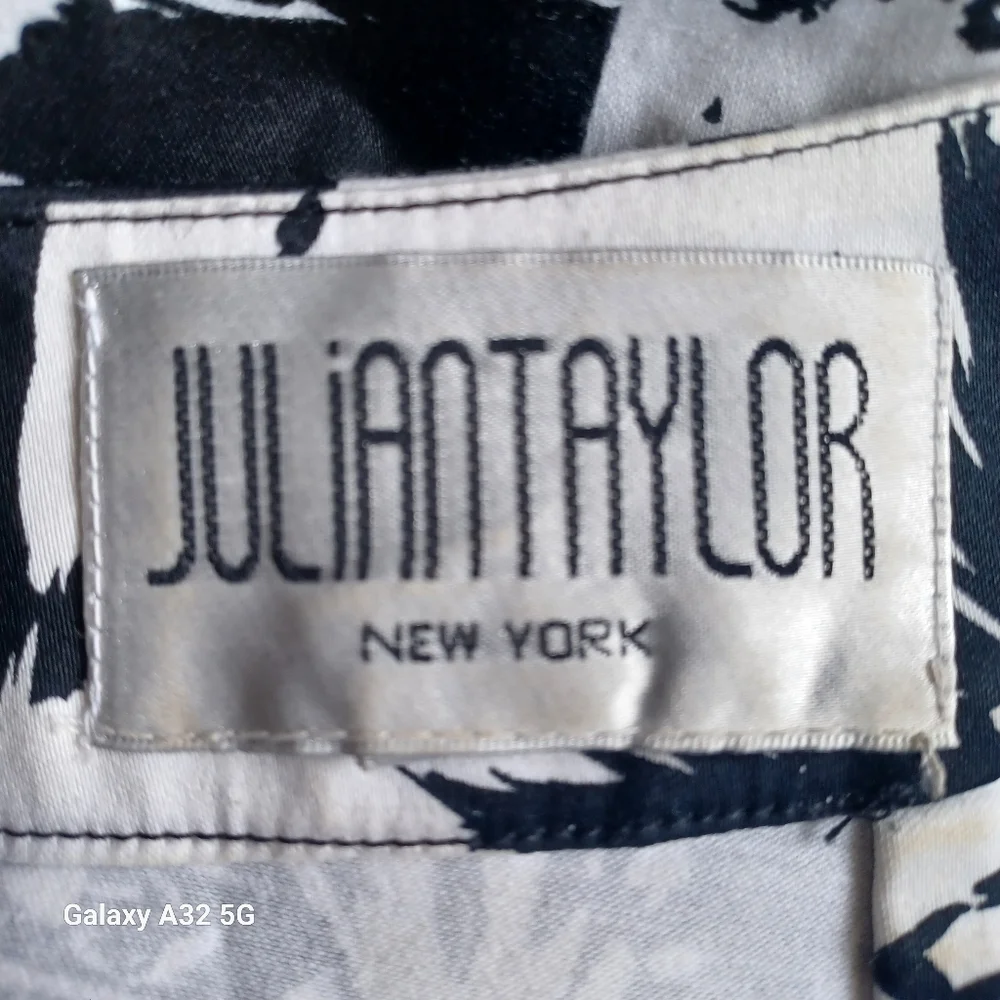 Julian Taylor Women  Size 14 Black and White Floral Midi Dress - Picture 2 of 12